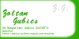 zoltan gubics business card